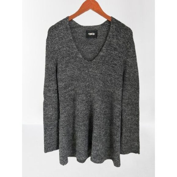 Reformation 100% Alpaca Gray Knit V-Neck Long Sleeve Sweater Size XSmall - Picture 1 of 10